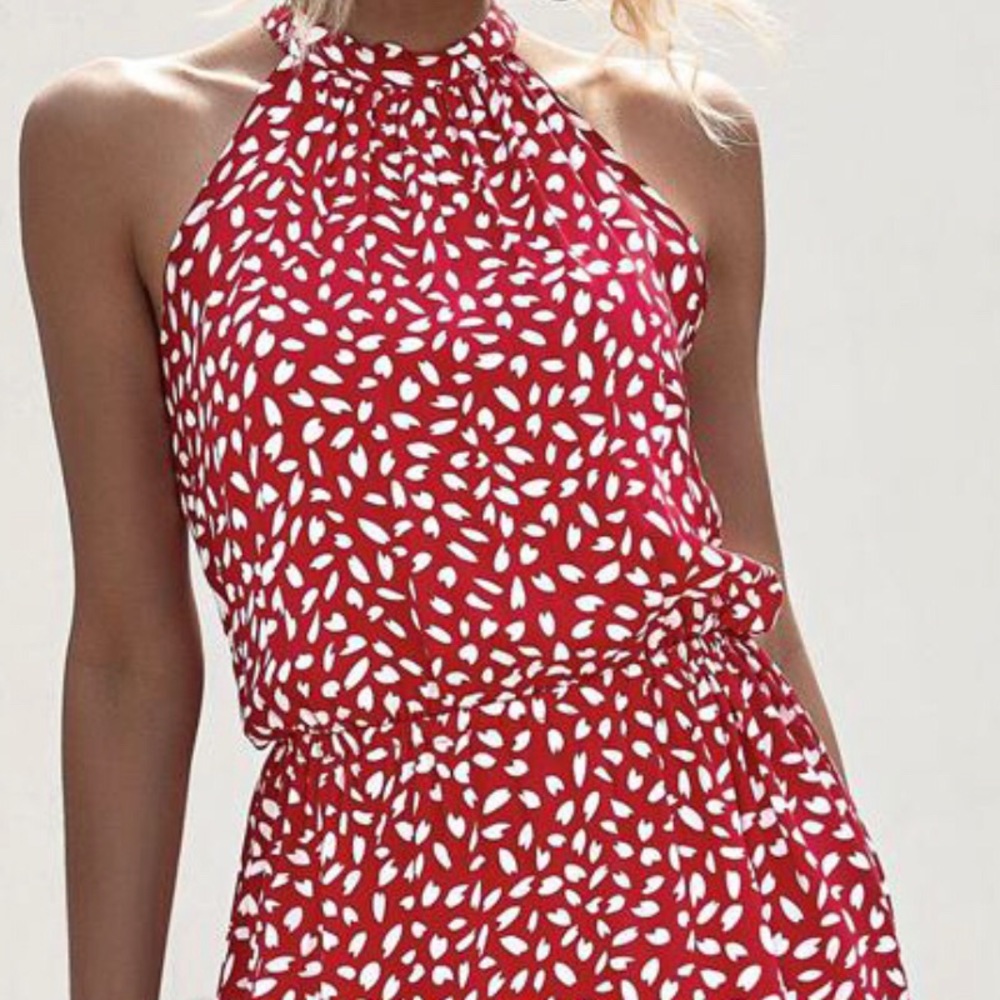 Beachsissi red and white short dress, size small.